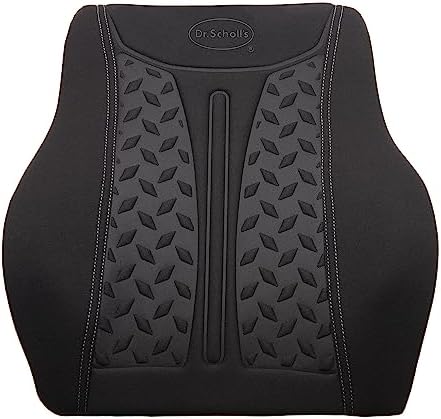 Dr. Scholl’s Max Support Charcoal-Infused Lumbar Seat Cushion for Car, Truck, SUV — Black