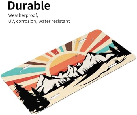 Retro Mountain Sunset Front License Plate 6" * 12" for Women