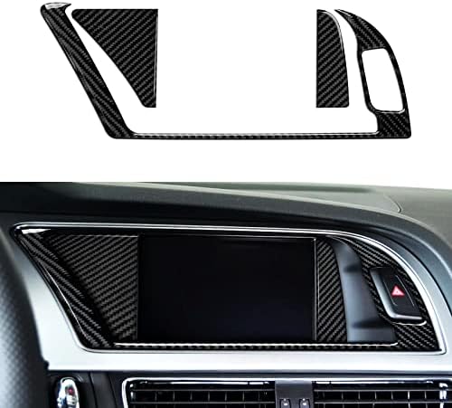 Car Multimedia Control Panel Decals for Audi A4 A5 S4 S5 2009-2016 Accessories Carbon Fiber Interior Stickers, 7inch