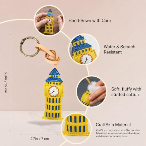 Travel Icon Leather Bag Charm - Unique Keychain Purse Charm For Handbags