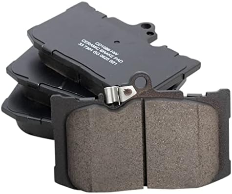 TRQ Front Ceramic Brake Pad Set Includes Contact Point Grease and Hardware