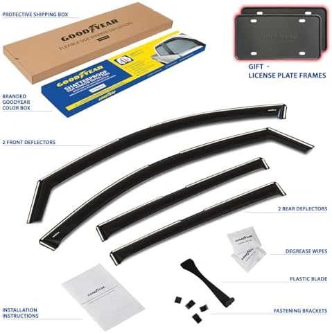 Goodyear Shatterproof in-Channel Window Deflectors for Buick Envision 2021-2026, Rain Guards, Window Visors for Cars, Vent Deflector, Car Accessories, 4 pcs - GY008461