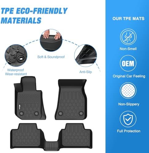 Nilight TPE Floor Mats for BMW 3 Series G20 330i 330i xDrive RWD Sedan Only
