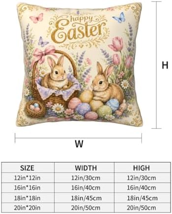Happy Easter Throw Pillow Covers 18x18 inch Set of 2 - Image 3
