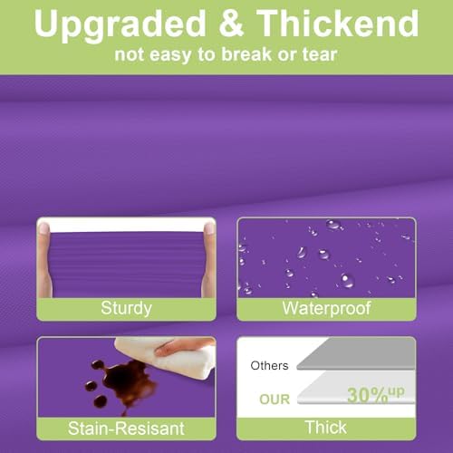 QIKSION 3 Pack Purple Plastic Tablecloth, Purple Table Cloth Disposable - Image 3