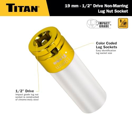 Titan 21092 1/2-Inch Drive x 19mm Non-marring Impact Deep Lug Nut Socket - Image 3