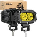 Nilight LED Pod Light 24W 4 Inch 2PCS Yellow Flood Beam Driving Lights Pods IP67 Waterproof Auxiliary Offroad Lighting for Truck Tractor SUV ATV UTV Golf Cart Boat Motorcycle Dirt Bike