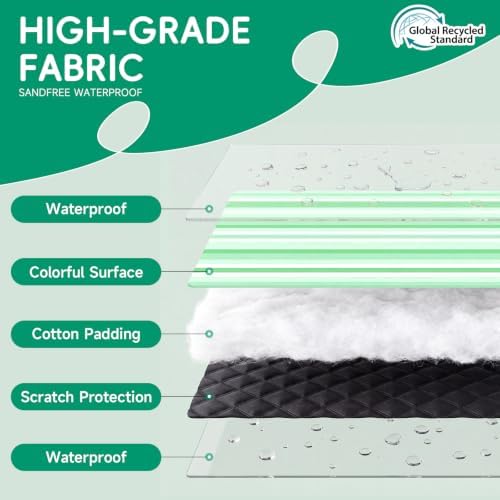 RYCHIC Waterproof Beach Blanket Picnic Outdoor Mat Rug Extra Large Foldable Big Cute Camping Gear Travel Accessories Gift Park Patio Lawn Garden Grass Ground Play Music Festival Concert Essential Pink - Image 4