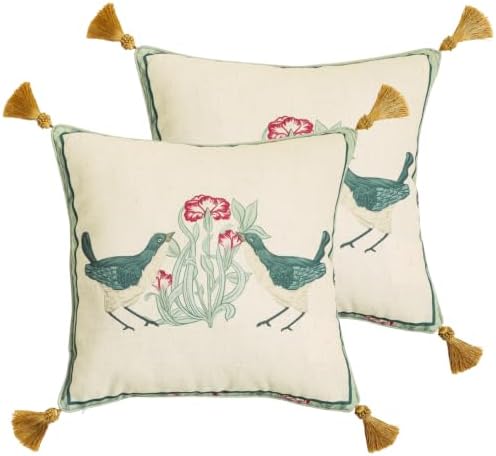 patdrea Designer French Vintage Throw Pillow Cover,18"x18",Set of 2 by Welcometopatdrea