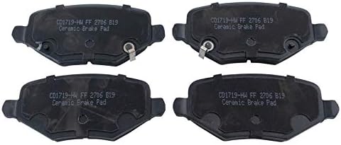 TRQ Rear Brake Pads Ceramic Hardware Wear Sensor