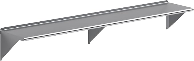 AmGood 96" Long X 18" Deep Stainless Steel Wall Shelf | NSF Certified | by AmGood