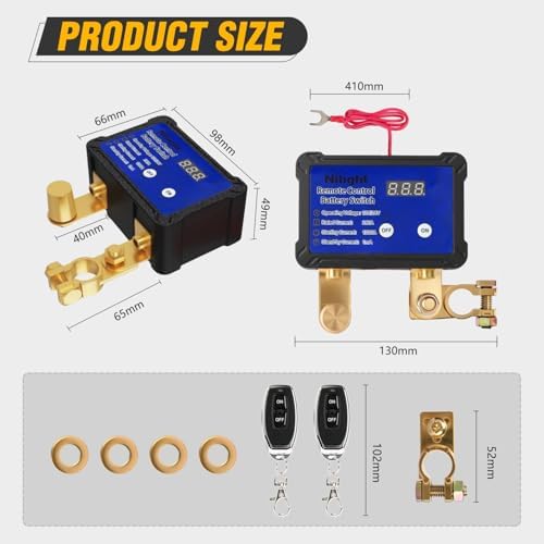 Nilight 240A Battery Disconnect Switch Wireless Remote Voltmeter Display