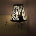 Tree Pattern Plug in Night Light, 2700K Warm White, Metal Shade, On/Off by Niqelva