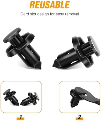 GOOACC 200PCS Car Plastic Rivets Fasteners Push Retainer Kit, 10 Most Popular Sizes Auto Push Pin Rivets,for Tesla Body Interior and Exterior Retainer Fastener Clip - Image 7