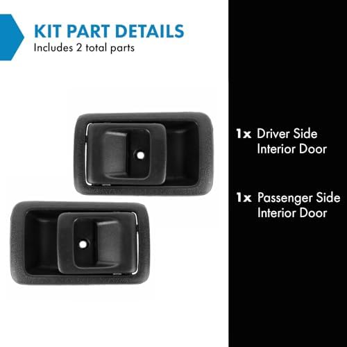 TRQ Door Handles Inside Interior Black LH & RH Pair Set