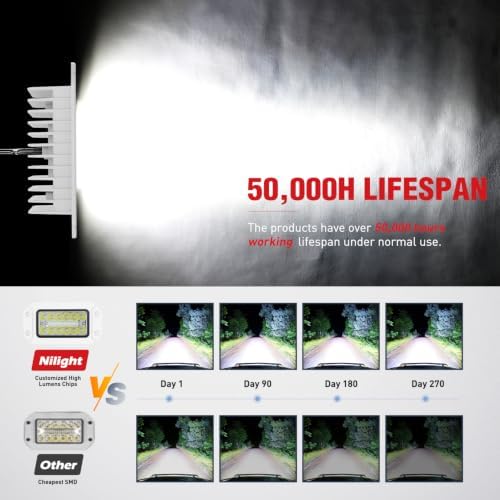 Nilight Flush Mount LED Light Pods 2PCS 6 Inch 39W Spot Flood Combo Beam