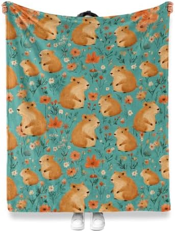 Jekeno Capybara Animals Throw Blanket Gifts for Women Man 50"x60" - Image 3