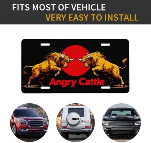 Angry Highland Cattle Front License Plate 6" * 12" for Women