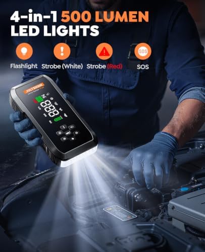 Car Battery Jump Starter with Air Compressor, 5000A Powerful Battery Jumper Starter Portable with 150PSI Auto-Pause Pump, 12V Jump Box for Car Battery with 10-Safety Protection(9L Gas/8L Diesel) - Image 5