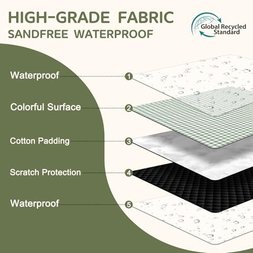 Genovega Waterproof Picnic Blanket Beach Outdoor Camping Mat Rug Extra Large Foldable Cute Big Travel Essential Accessories Gift Park Patio Lawn Garden Grass Play Music Festival Concert Must Have - Image 4