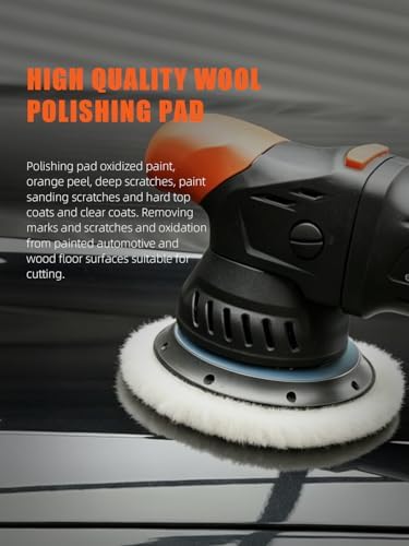 SPTA Wool Buffing Polishing Pads, 3Pcs 6 Inch (150mm) Wool Cutting Pad, Wool Compounding Pad, Buffing and Polishing Pads for 6 Inch Car Polisher Compounding, Polishing, Buffing - Image 4