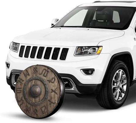 Viking Rune Shield Spare Tire Cover Wheel Protectors Weatherproof Sun Protection Covers Universal for SUV Jeep Travel Trailer 15"