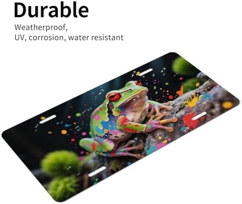 Watercolor Frog Front License Plate 6" * 12" for Women
