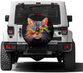 Delerain Spare Tire Cover with Backup Camera Hole Cute Cat Pop Art Wheel Covers Waterproof Dust-Proof UV Sun Universal Fit for Jeep Trailer RV SUV Truck (17 Inch for Diameter 31"-33") by Delerain