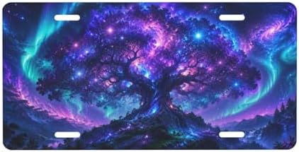 Galaxy Tree Life License Plate - 6x12 Inch Aluminum Novelty Decorative Vanity Metal Front Car Plate for Women Men by Unknown