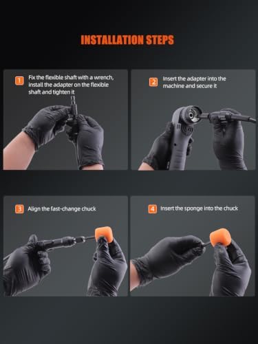 SPTA Mini Polishing Ball, Flexible Shaft Set with 18Pcs Conical and Cylindrical Drums Used On Mini Car Polisher for Car Wheel Detailing, Tight Areas and Small Spaces Polishing Buffing -PT101 - Image 4