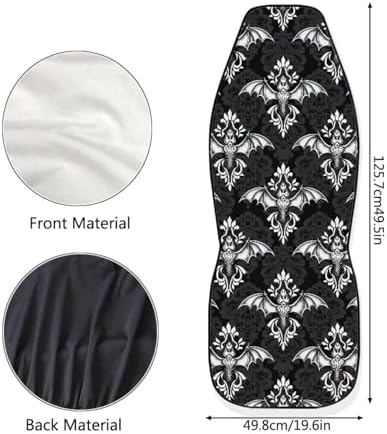 Halloween Bat Car Seat Covers 2 Pcs Breathable Front Seat Cover Stretch Polyester Fabric Cover Easy to Install Car Accessories Universal for Cars Truck SUV Van