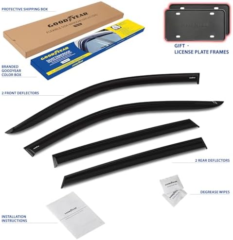 Goodyear Shatterproof Window Deflectors for Chevrolet (Chevy) Trax 2024-2026, Tape-on Rain Guards, Window Visors, Vent Deflector Visor, Car Accessories, 4 pcs. - GY008928