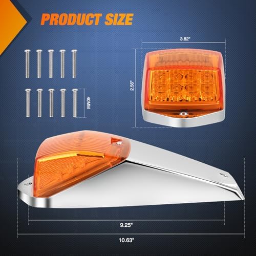 Nilight Cab Roof Marker Light 5 PCS 17 LED Amber Top Clearance Lights