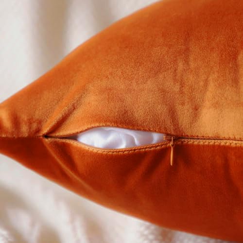 VAKADO 12x20 Set of 2 Fall Burnt Orange Throw Pillow Covers Decorative Velvet Lumbar Rectangle Decoration Cushion Covers Home Bedroom Decor for Living Room Couch Sofa Car - Image 4