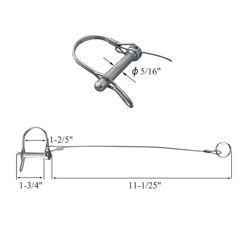 10Pcs Trailer Coupler Pin 5/16x 1-3/4（WxL） Prevents Loss Trailer Hitch Locking - Image 2