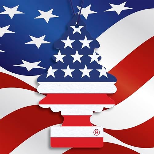 LITTLE TREES Car Air Freshener, 4 Count (Pack of 6), Stars and Stripes