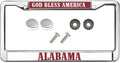 God Bless America Alabama Chrome Auto License Plate Frame Cover Alabama Jesus Quotes Chrome License Plate Frame Alabama Christ Quotes License Plate Frame for Women Men