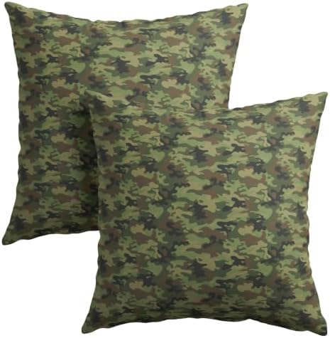 Sweetshow Military Camouflage Pillow Covers Set of 2 Linen 18x18 Inches by Sweetshow