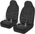 Car Front Seat Covers Waterproof Black Gray Leopard Print Car Seat Cover Auto Interior Accessories 2 Pcs Set Automobile Front Seats Covers Universal Fit for Most Vehicles Women Men