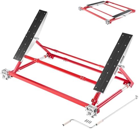 VEVOR Portable Car Lift, 4400 lbs Capacity, Heavy Duty Steel Quick Lift with 23" Max Height, Adjustable Width and Wheels, Manual Lifting for Cars, Compact SUVs, Mini Trucks, Home Garage or Shop Use by VEVOR