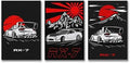 RIUFIN 3pcs JDM Sport Car Posters Rx7 Car Wall Decor Art-Modern Car Wall Art Prints Cool Posters for Boys Room-Bathroom Bedroom Office Canvas Wall Art Ready to Hang 12x18inch(30x45cm) by RIUFIN