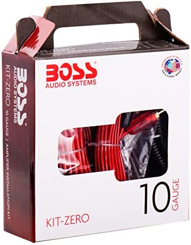 BOSS Audio Systems KIT-ZERO 10 Gauge Car Amplifier Install Wiring Kit - Makes Connections and Brings Power to Your Radio, Subwoofers and Speakers