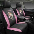 ED HARDY Tiger Print Car Seat Covers, Pink Premium Leather Front Seat Covers, Universal Fit Automotive Covers for Most Cars, Trucks & SUVs, Airbag Compatible, Waterproof, Scratch Resistant