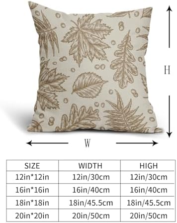 Brown Fall Pillow Covers 20x20 Set of 2 Cream Maple Leaf Print Autumn Colored Harvest Decorative Outdoor Pillowcases Farmhouse Seasonal Throw Cushion Case Decor for Home Couch Sofa Bed - Image 5