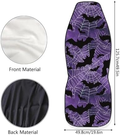 Bat Auto Seat Cover Set of 2 Soft Car Seat Covers Protectors Spider Web Auto Accessories Carseat for Front Seats Cushion Pad Mat Fit for Most Truck, Van, and SUV