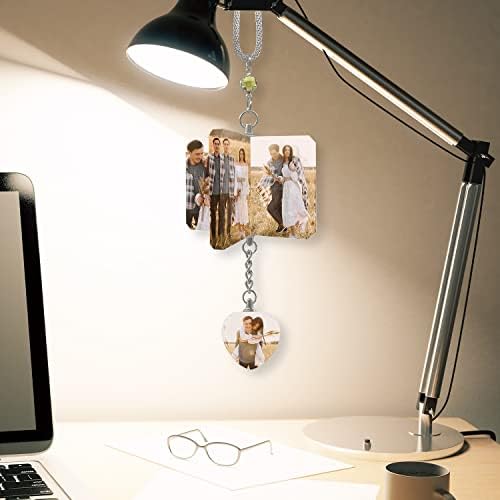 Crystal Windmill Personalized Photo Hanging Ornament Car Gift for Couple Custom Picture Car Rearview Mirror Interior Pendant Decoration - Image 4