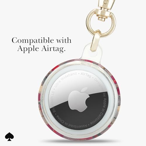 kate spade new york AirTag Holder with Gold Ring Clip - Cherry Dot