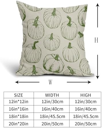 Green Pumpkin Fall Pillow Covers 22x22 Set of 2 Autumn Themed Thanksgiving Harvest Print Decorative Throw Pillows Outdoor Farmhouse Pillowcases Cushion Case Seasonal Decor for Couch Sofa Bed - Image 5