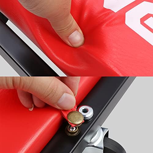DNA Motoring TOOLS-00192 48" 2 IN 1 Folding Rolling Garage Shop Creeper Roller Seat, 7 Pcs 2" Casters, 350 Lbs Weight Capacity, Red - Image 5
