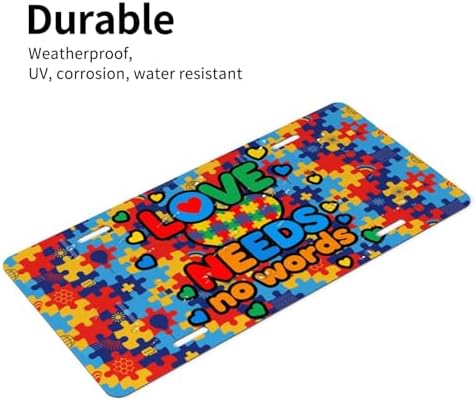 Autism Awareness Front License Plate 6" * 12" for Women